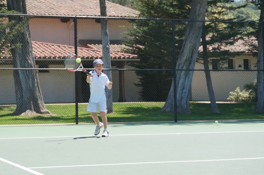 Harrison Fell Crushes a forehand at Laguna Blanca Tennis Camp 2014